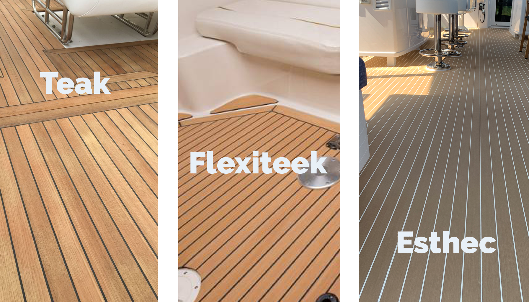 Showing the difference in Teak, Escthec and Feliteek