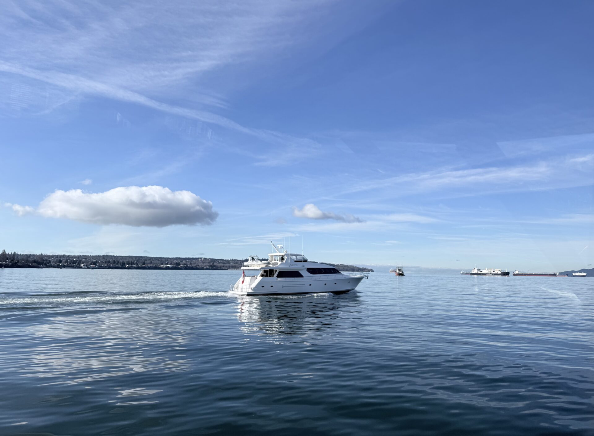 west bay sonship yacht cruising through english bay vancouver